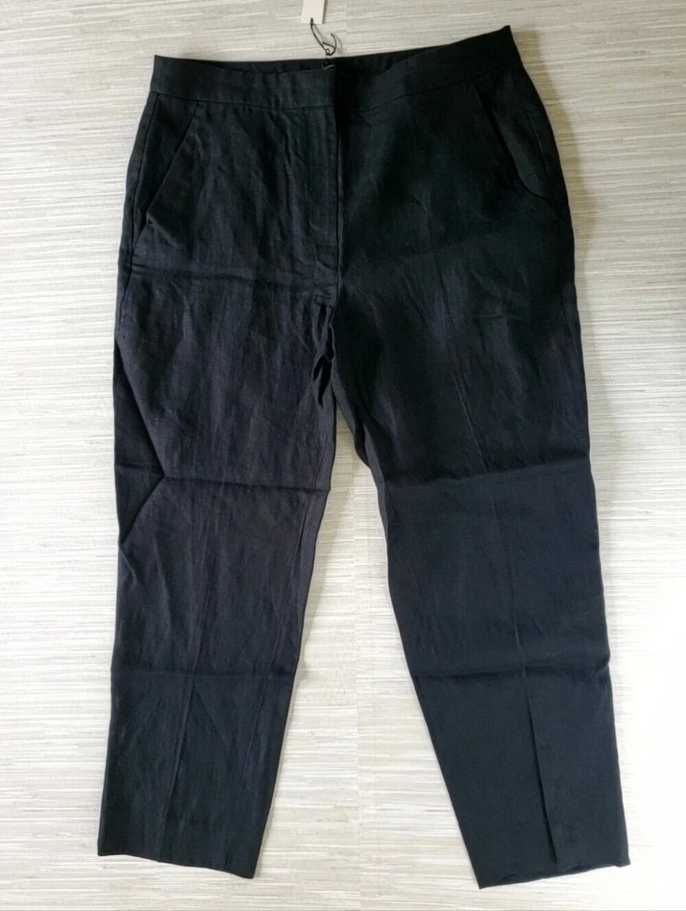 Banana Republic 100% Linen High Rise Slim Ankle Pants Black Size 12 NWT RT$120